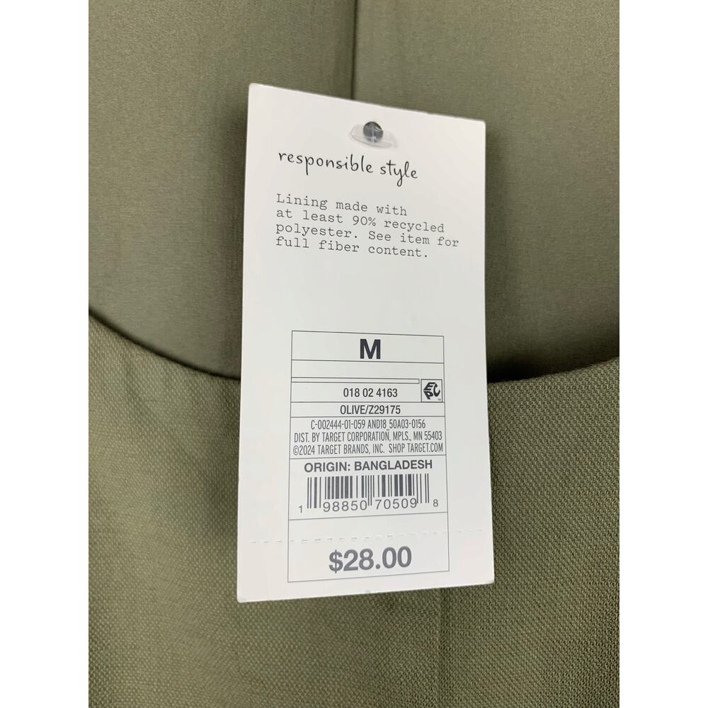 New A New Day Longline Tailored Vest Sleeveless Button Front Green Women's M - Picture 3 of 5
